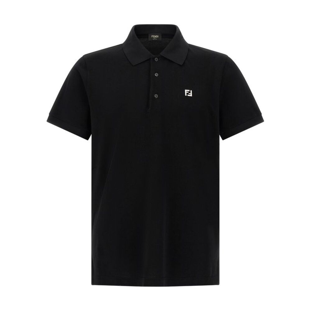 Fendi Black Cotton Polo Men's Shirt